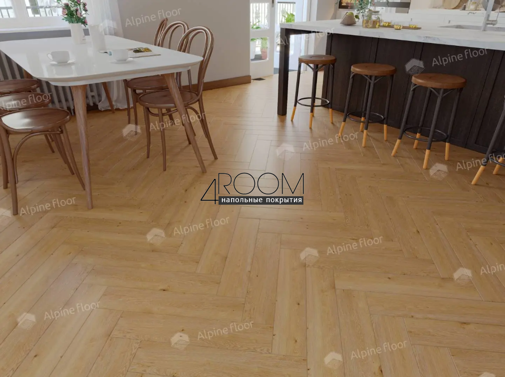 Каменно-полимерная замковая SPC плитка Alpine Floor Изящный паркет (Light Parquet), Дуб Хатиса ЕСО 13-27 MC, 600х125х4/0,5мм, 43 класс