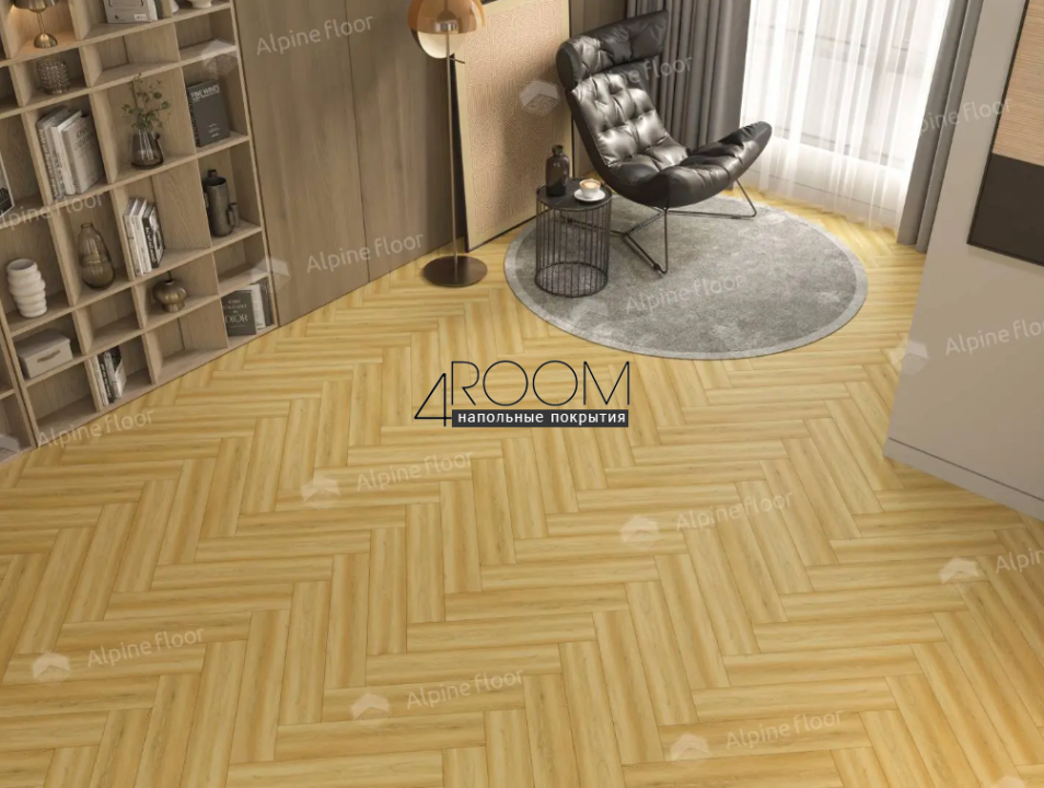 Каменно-полимерная замковая SPC плитка Alpine Floor Изящный паркет (Light Parquet), Дуб Поллукс ЕСО 13-28 MC, 600х125х4/0,5мм, 43 класс