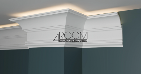 Потолочный плинтус/карниз из дюрополимера под покраску Decor-Dizayn DD517, 120х60х2000мм