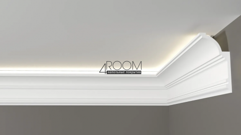 Потолочный плинтус/карниз из дюрополимера под покраску Decor-Dizayn DD517, 120х60х2000мм