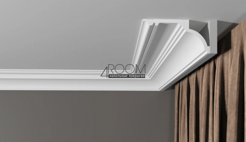 Потолочный плинтус/карниз из дюрополимера под покраску Decor-Dizayn DD517, 120х60х2000мм