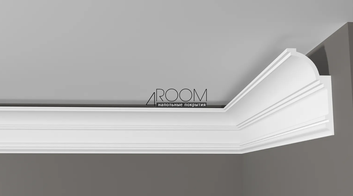 Потолочный плинтус/карниз из дюрополимера под покраску Decor-Dizayn DD517, 120х60х2000мм