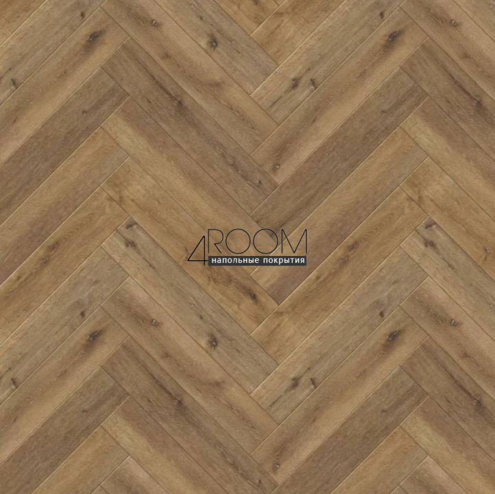 Каменно-полимерная SPC плитка CronaFloor Herringbone 4V H017 Дуб Грас, 640х128х4,5мм, 42 класс