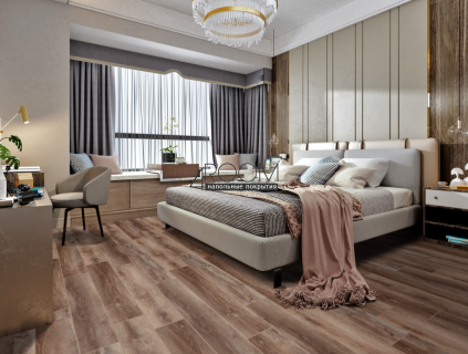 Кварц-виниловая клеевая LVT плитка Акпласт Wood 4V LVT Дуб Охрид W LVT 019, 1200х180х2,5мм/0,3мм, 34/43 класс