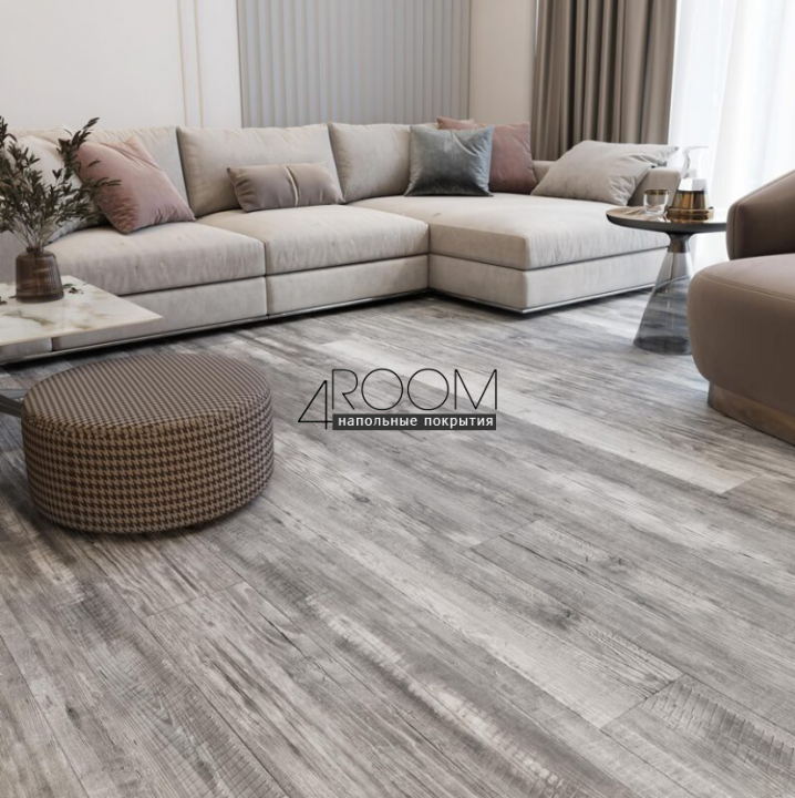 Кварц-виниловая клеевая LVT плитка Акпласт Wood 4V LVT Сосна Монблан W LVT 016, 1200х180х2,5мм/0,3мм, 34/43 класс