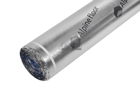 Специализированная подложка под SPC плитку ALPINE FLOOR SILVER FOIL BLUE EVA 15000*1000*1,5 мм (рулон 10м2)