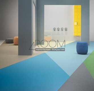 Натуральный линолеум Marmoleum Solid Piano (Мармолеум Пиано) 3645/364535 Neptune blue