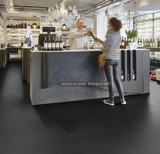 Натуральный линолеум Marmoleum Solid Walton (Мармолеум Валтон) 123/12335 black