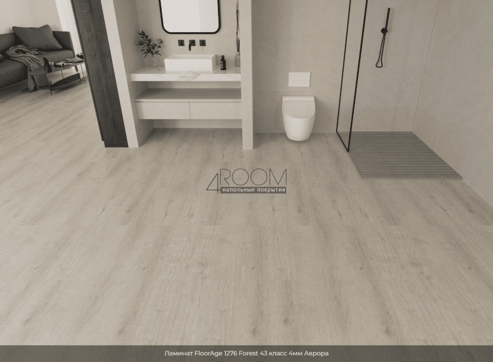 Каменно-полимерная SPC плитка FloorAge Forest 1276 Аврора 43 класс, 4мм/0,5мм