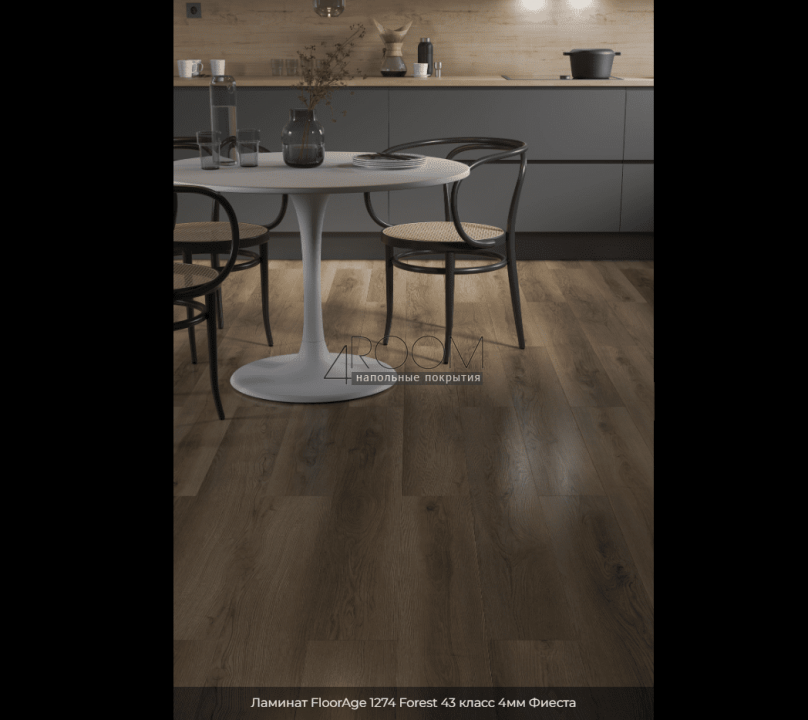 Каменно-полимерная SPC плитка FloorAge Forest 1274 Фиеста 43 класс, 4мм/0,5мм