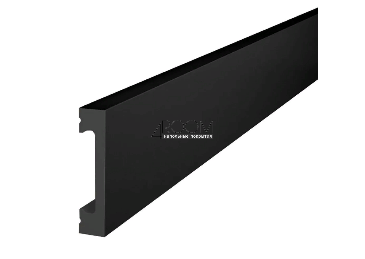 Плинтус (универсальный молдинг) из дюрополимера Cosca Decor SoftTouch РХ050-037, 65х15х2000мм, черный