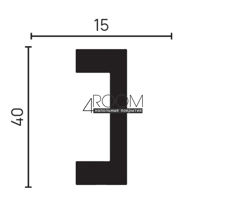 Декоративная цветная рейка - молдинг Decor-Dizayn 618-65PR, (40х15х3000мм)