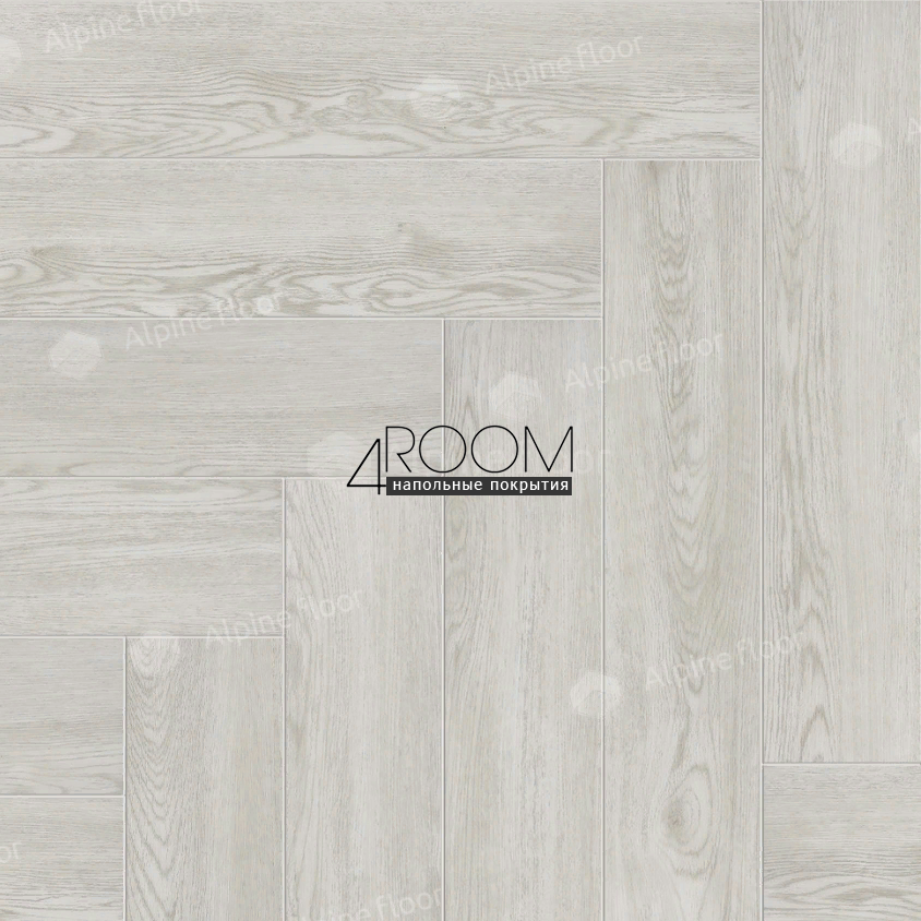 Кварц-виниловая, клеевая LVT плитка с фаской, Alpine Floor ECO 16-4 Дуб Арктик, 590х118х2,5мм