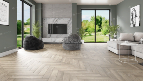 Кварц-виниловая, клеевая LVT плитка с фаской, Alpine Floor ECO 16-5 Дуб Натуральный отбеленный, 590х118х2,5мм