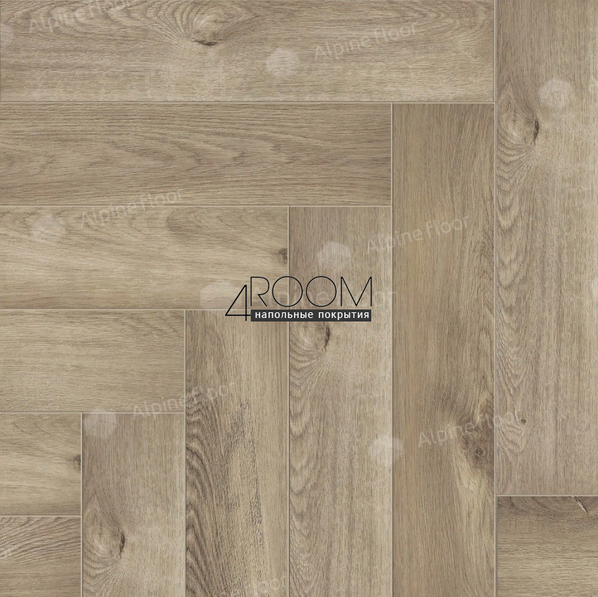 Кварц-виниловая, клеевая LVT плитка с фаской, Alpine Floor ECO 16-5 Дуб Натуральный отбеленный, 590х118х2,5мм