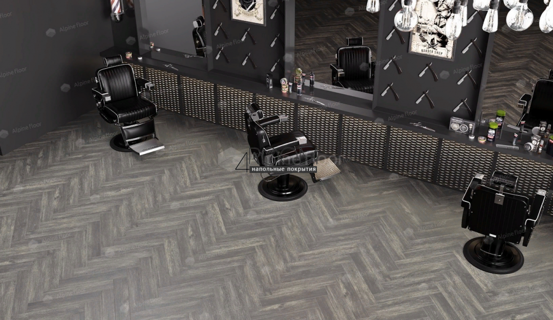 Кварц-виниловая, клеевая LVT плитка с фаской, Alpine Floor ECO 16-8 Венге Грей, 590х118х2,5мм