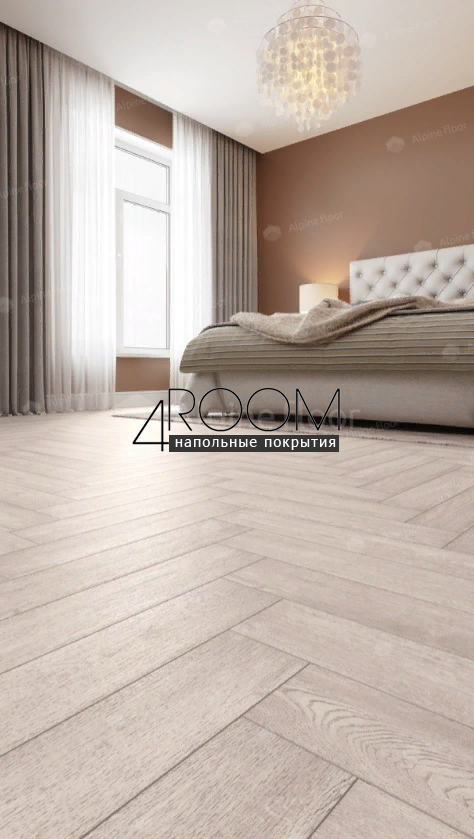 Кварц-виниловая, клеевая LVT плитка с фаской, Alpine Floor ECO 16-9 Голубой лес, 590х118х2,5мм
