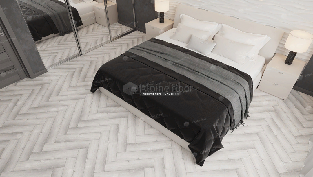 Кварц-виниловая, клеевая LVT плитка с фаской, Alpine Floor ECO 16-12 Дуб Альхена, 590х118х2,5мм