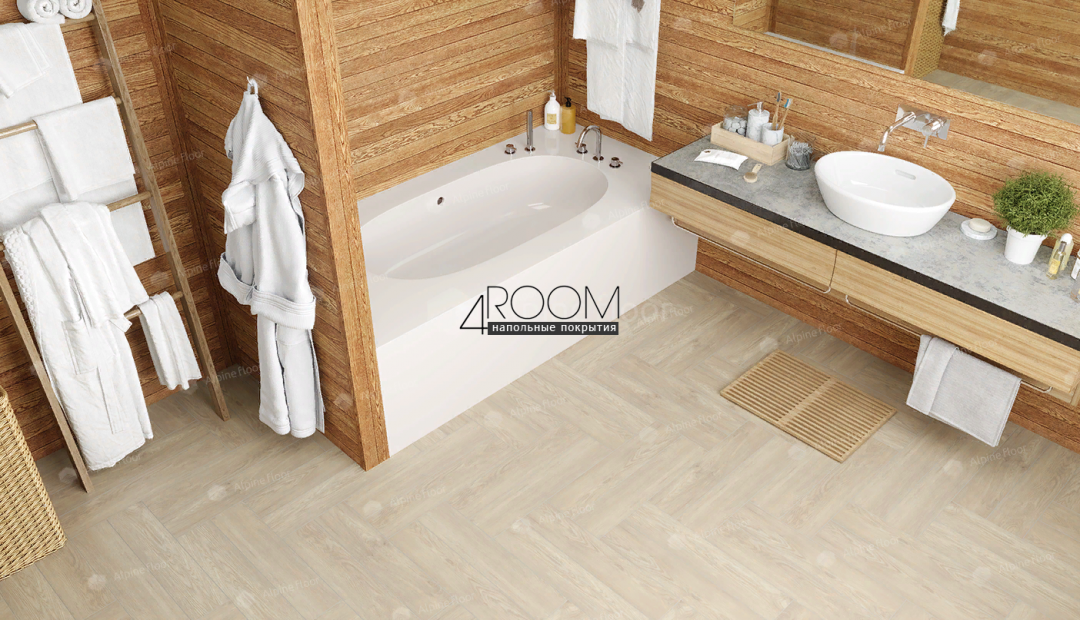 Кварц-виниловая, клеевая LVT плитка с фаской, Alpine Floor ECO 16-14 Дуб Адара, 590х118х2,5мм