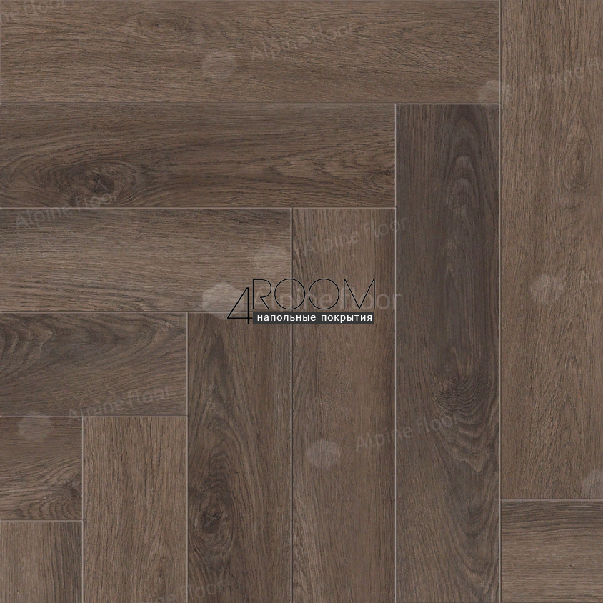 Кварц-виниловая, клеевая LVT плитка с фаской, Alpine Floor ECO 16-16 Дуб Фафнир, 590х118х2,5мм
