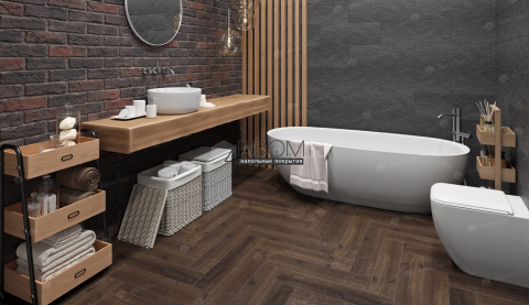 Кварц-виниловая, клеевая LVT плитка с фаской, Alpine Floor ECO 16-22 Дуб Альферац, 590х118х2,5мм