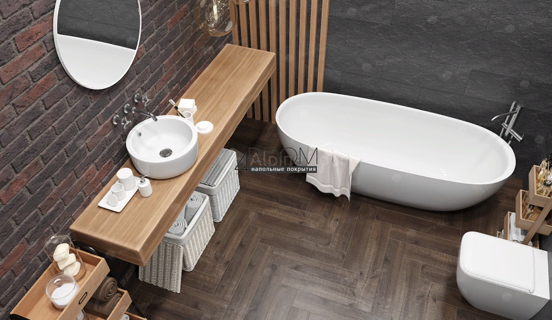 Кварц-виниловая, клеевая LVT плитка с фаской, Alpine Floor ECO 16-21 Дуб Полис, 590х118х2,5мм
