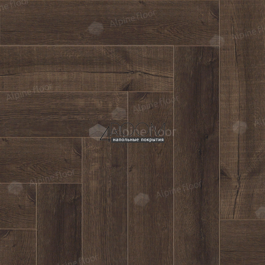 Кварц-виниловая, клеевая LVT плитка с фаской, Alpine Floor ECO 16-21 Дуб Полис, 590х118х2,5мм