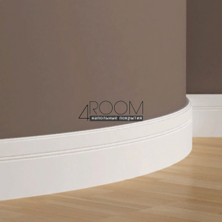 Гибкий плинтус из полиуретана под покраску, Европласт 1.53.103, 109х14х2000мм