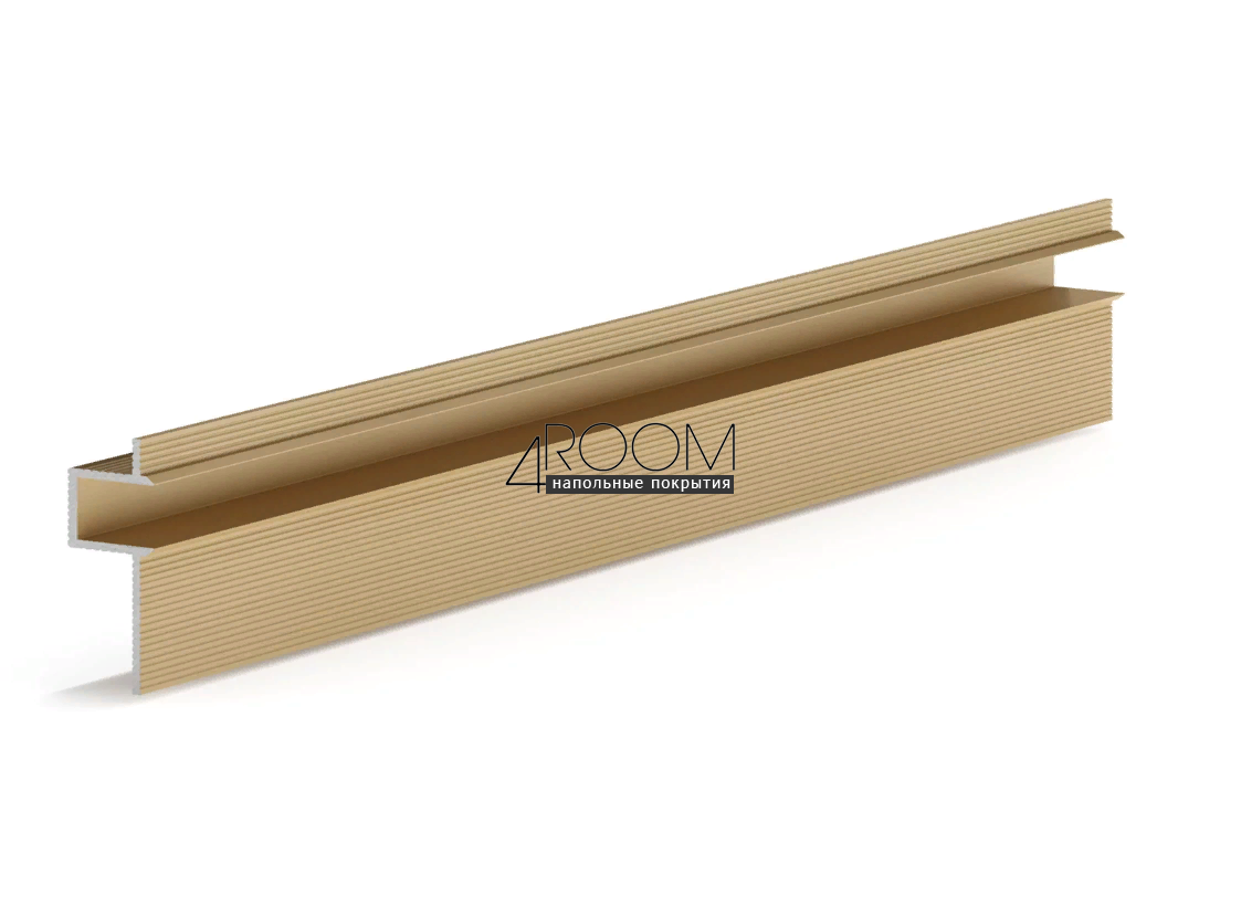 Золотая теневая алюминиевая рейка Laconistiq CLASSIC, 8,8х10,7х3000мм, Gold Edition