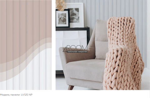3D панель из дюрополимера, под покраску, HiWood LV129W-NP, 120х12х2700мм