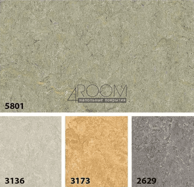 Натуральный линолеум FORBO MARMOLEUM Marbled Terra 5801 river bank
