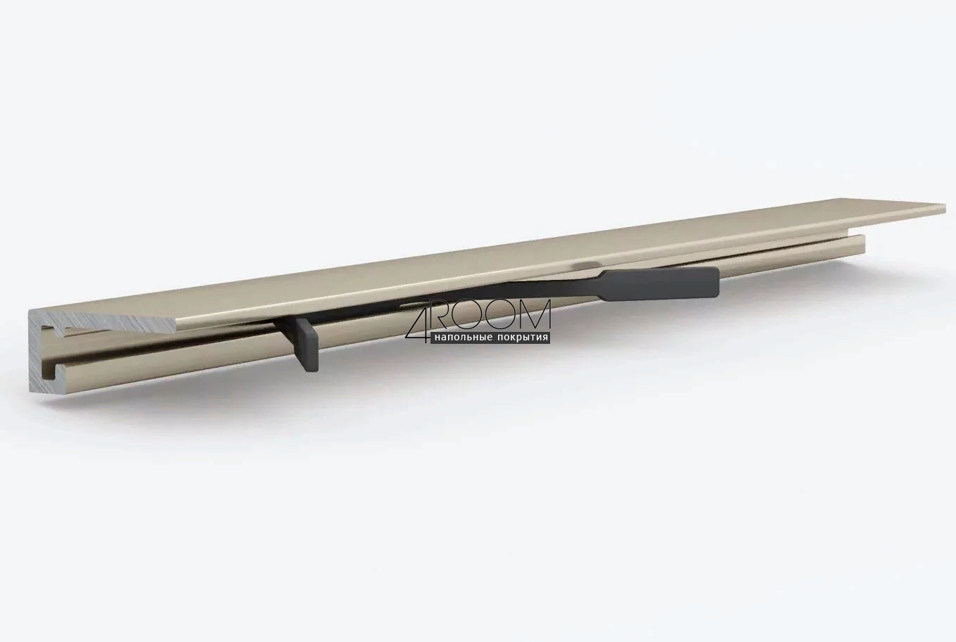 Микроплинтус алюминиевый LACONISTIQ MICRO 19 ARM, 19х5,5х2450мм, Светло-золотой анодированный