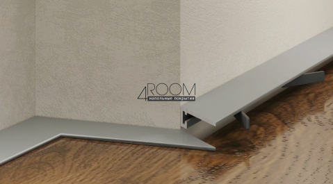 Микроплинтус алюминиевый LACONISTIQ MICRO 19 ARM, 19х5,5х2450мм, Серебро анод