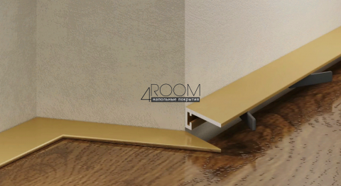 Микроплинтус алюминиевый LACONISTIQ MICRO 19 ARM, 19х5,5х2450мм, Золото анод