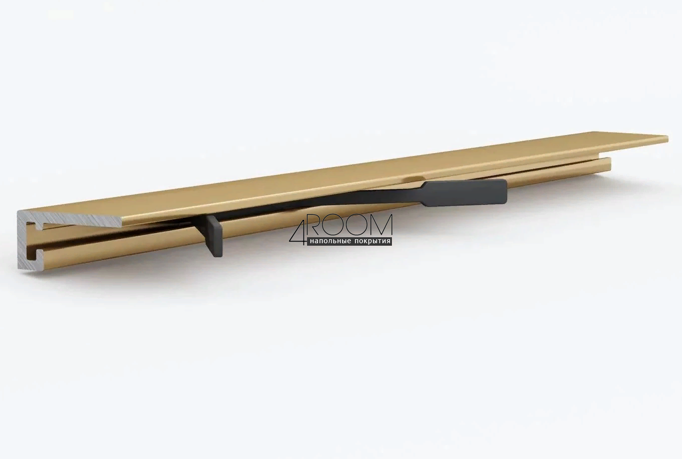 Микроплинтус алюминиевый LACONISTIQ MICRO 19 ARM, 19х5,5х2450мм, Золото анод