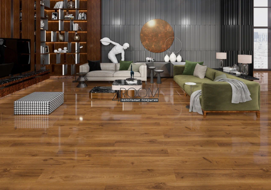 Суперглянцевый ламинат Mostflooring High Glossy 11912, 33 класс, U-фаска, 12мм