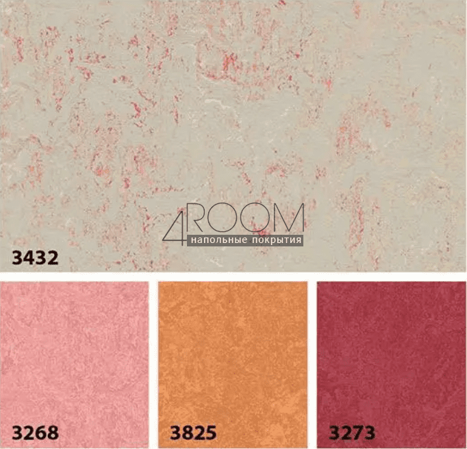 Натуральный линолеум FORBO MARMOLEUM SPLASH 3432 fruit punch