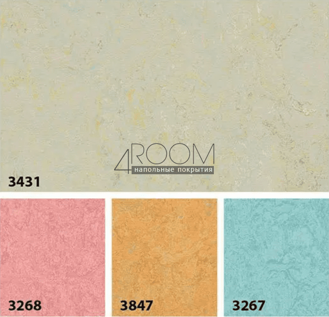 Натуральный линолеум FORBO MARMOLEUM SPLASH 3431 limoncello