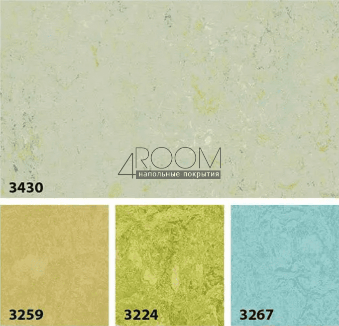 Натуральный линолеум FORBO MARMOLEUM SPLASH 3430 salsa verde