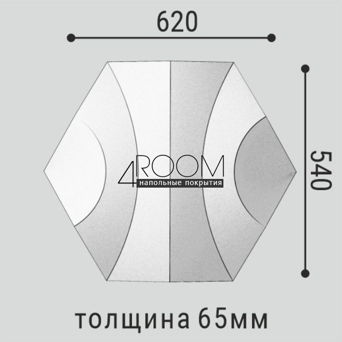 Стеновая 3D панель под покраску Bello Deco СП18, 620х540х65мм