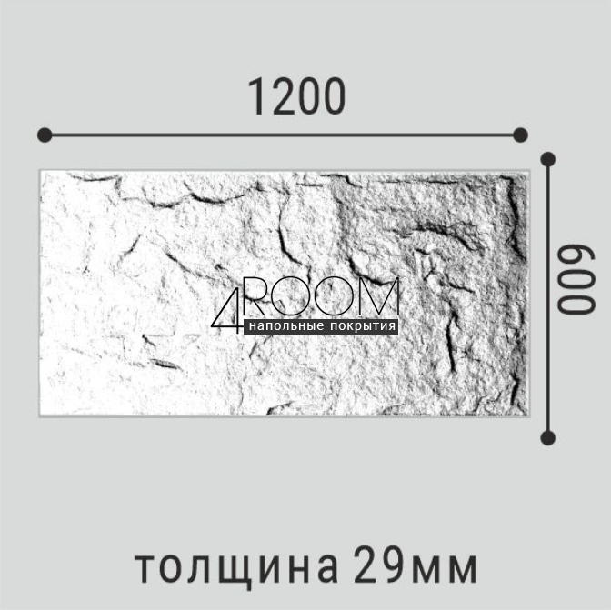 Стеновая 3D панель из полиуретана под покраску Bello Deco А005-1PU, 1200х600х30мм