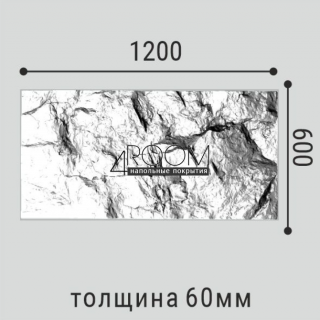 Стеновая 3D панель из полиуретана под покраску Bello Deco С001-1PU, 1200х600х60мм