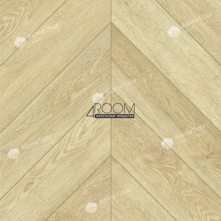 Каменно-полимерная замковая SPC плитка Alpine Floor Chevron Alpine Дуб Ваниль Селект ECO 18-2 MC, 600х127мм, 5/0,55мм, 43 класс