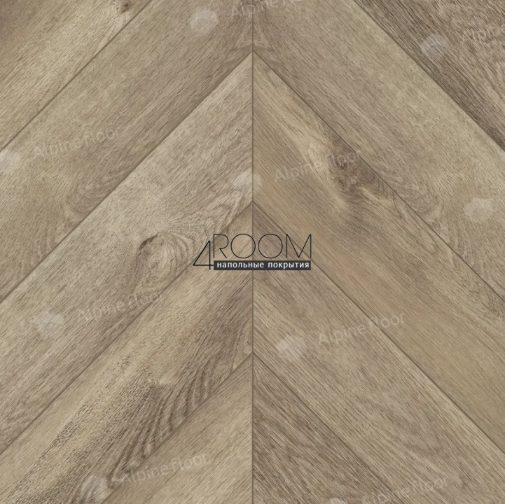 Каменно-полимерная замковая SPC плитка Alpine Floor Chevron Alpine Натуральный Отбеленный ECO 18-3 MC, 600х127мм, 5/0,55мм, 43 класс