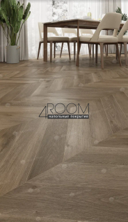 Каменно-полимерная замковая SPC плитка Alpine Floor Chevron Alpine Дуб Насыщенный ECO 18-4 MC, 600х127мм, 5/0,55мм, 43 класс