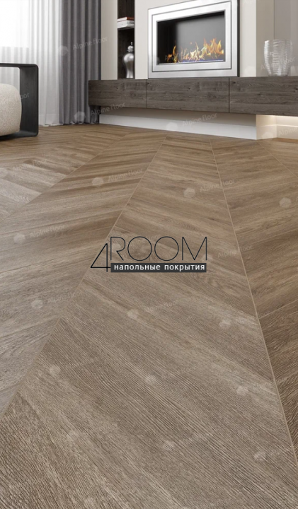 Каменно-полимерная замковая SPC плитка Alpine Floor Chevron Alpine Макадамия ECO 18-5 MC, 600х127мм, 5/0,55мм, 43 класс