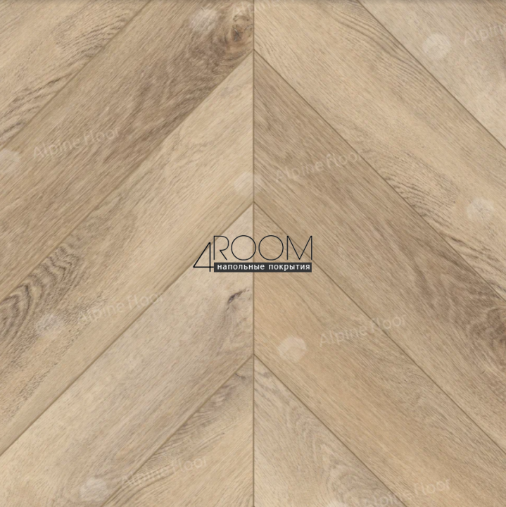 Каменно-полимерная замковая SPC плитка Alpine Floor Chevron Alpine Дуб Синистра ECO 18-6 MC, 600х127мм, 5/0,55мм, 43 класс