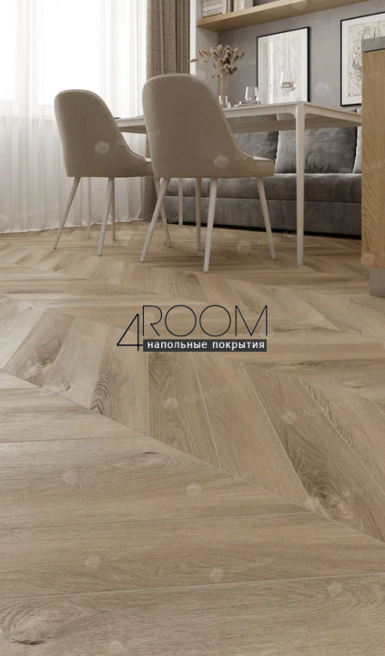 Каменно-полимерная замковая SPC плитка Alpine Floor Chevron Alpine Дуб Синистра ECO 18-6 MC, 600х127мм, 5/0,55мм, 43 класс