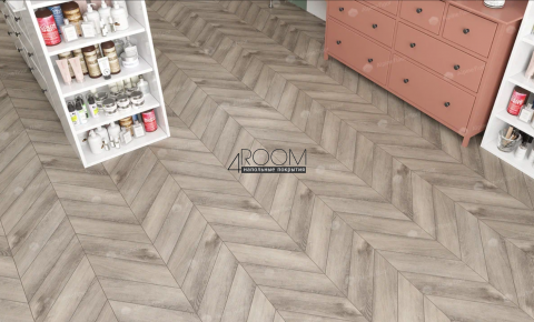 Каменно-полимерная замковая SPC плитка Alpine Floor Chevron Alpine Дуб Исида ECO 18-8 MC, 600х127мм, 5/0,55мм, 43 класс