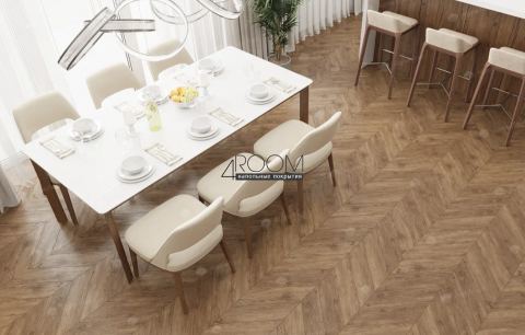 Каменно-полимерная замковая SPC плитка Alpine Floor Chevron Alpine Гевуина ECO 18-10 MC, 600х127мм, 5/0,55мм, 43 класс